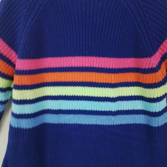 Children's Place Crew Neck Knit Sweater Size Large in Blue w/ Stripes - Picture 7 of 10